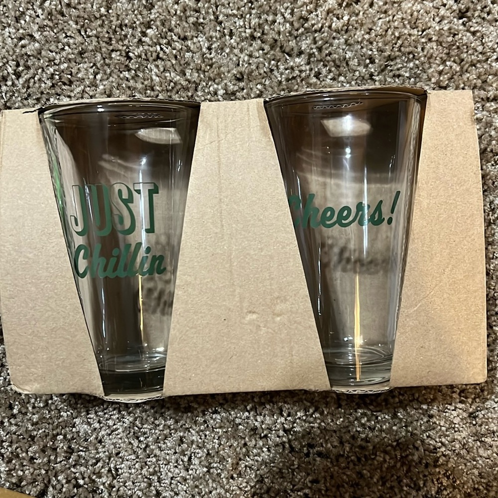 Set 2 beer glasses. Just chillin and cheers. New